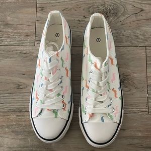 Dachshund, Weenie Dog Converse Style Sneakers (Size 9)